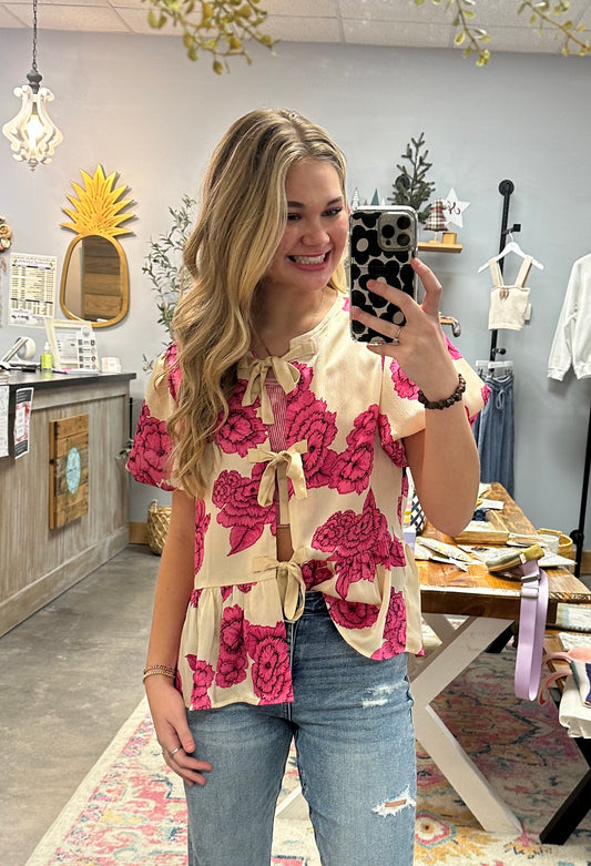 The Ava Grace Bow Top (S-L)