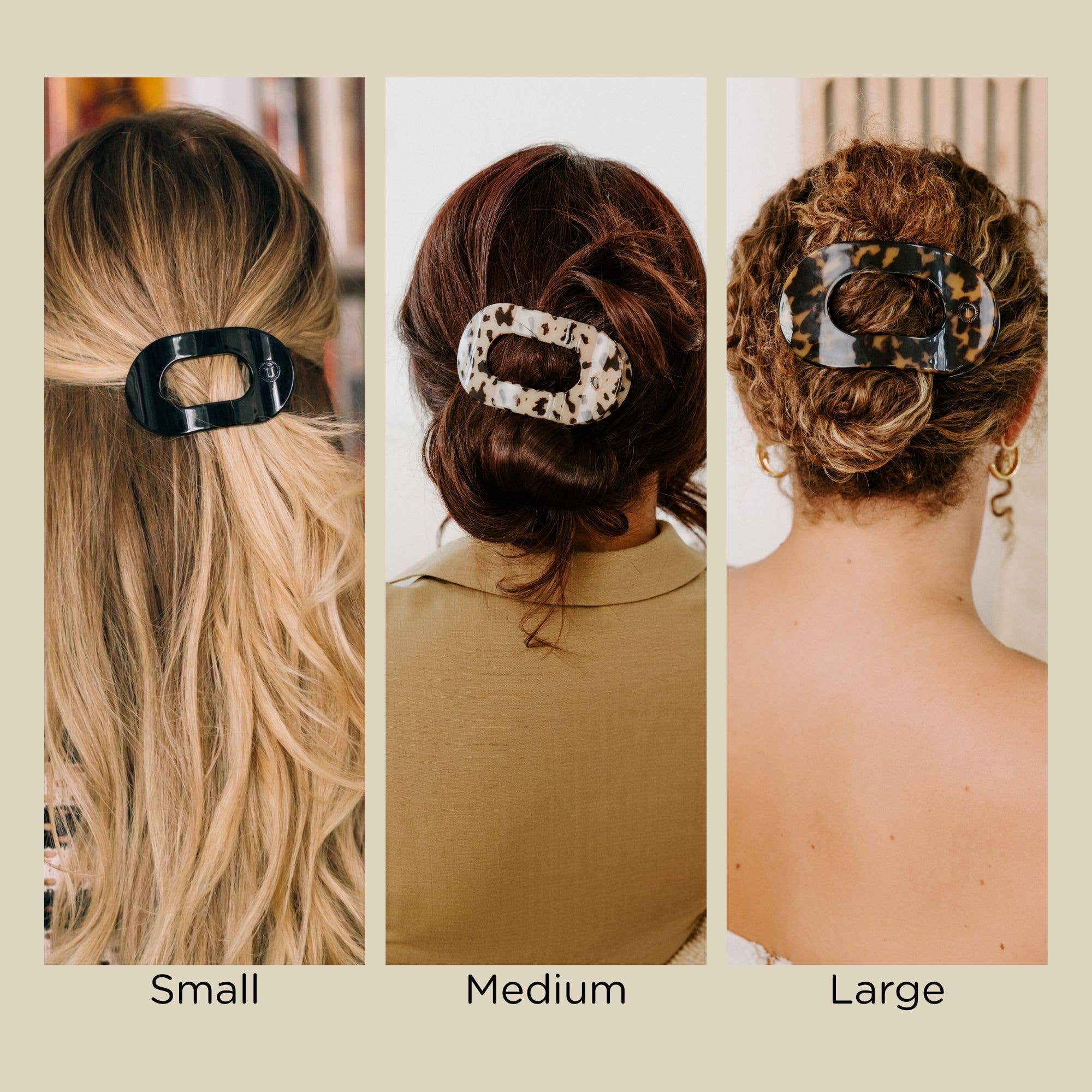 TELETIES - Round Flat Hair Clip | Medium | Coconut White
