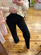 Black Hyperstretch High Rise Wide Leg Pants (S-XL)