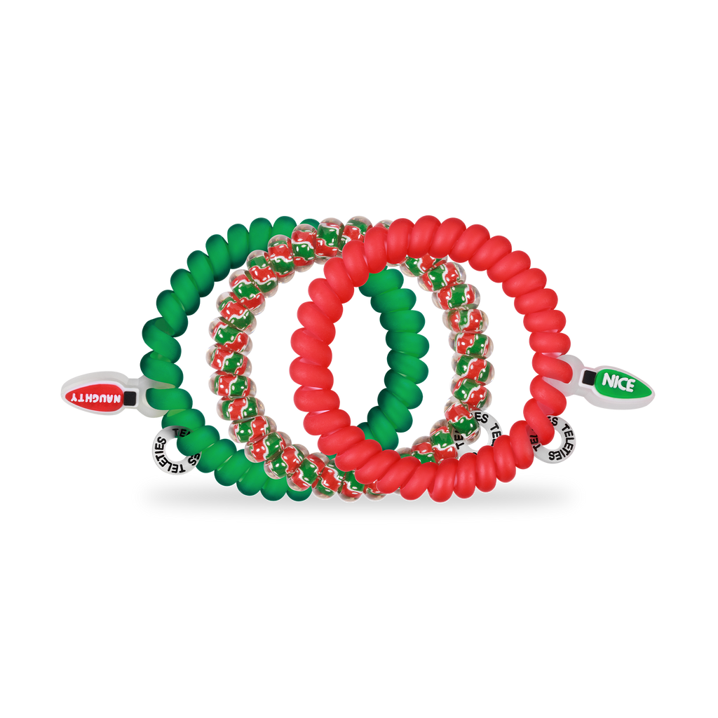 TELETIES - Spiral Hair Coils | Small | Naughty or Nice Hair Ties
