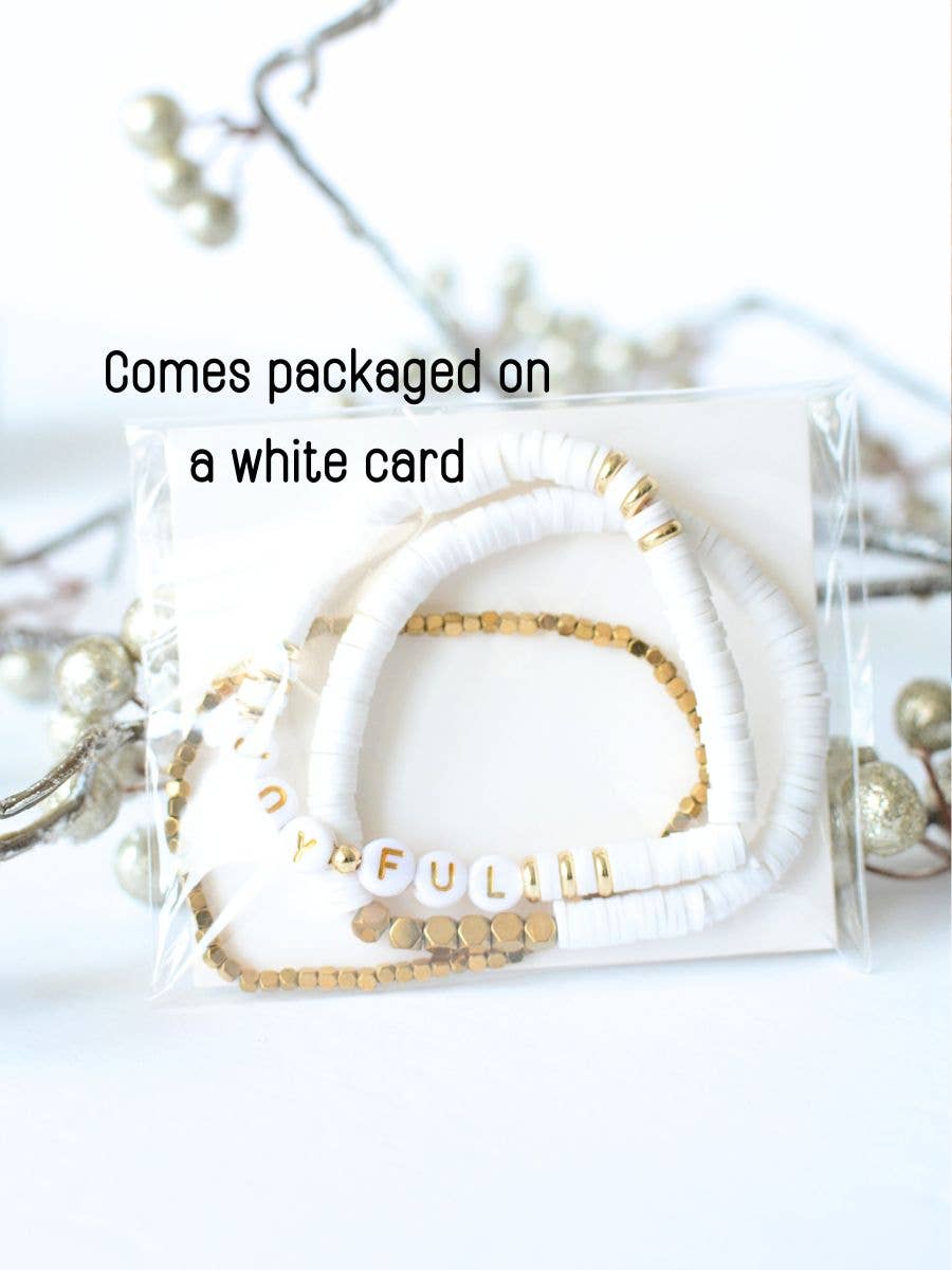 JOYFUL gold beaded bracelet jewelry set Christian & Holiday