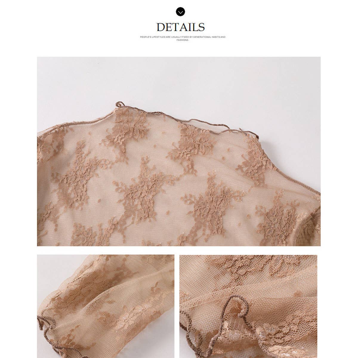 Floral Mesh Long Sleeve Lace Top (S-XL)(Multiple Color Options)