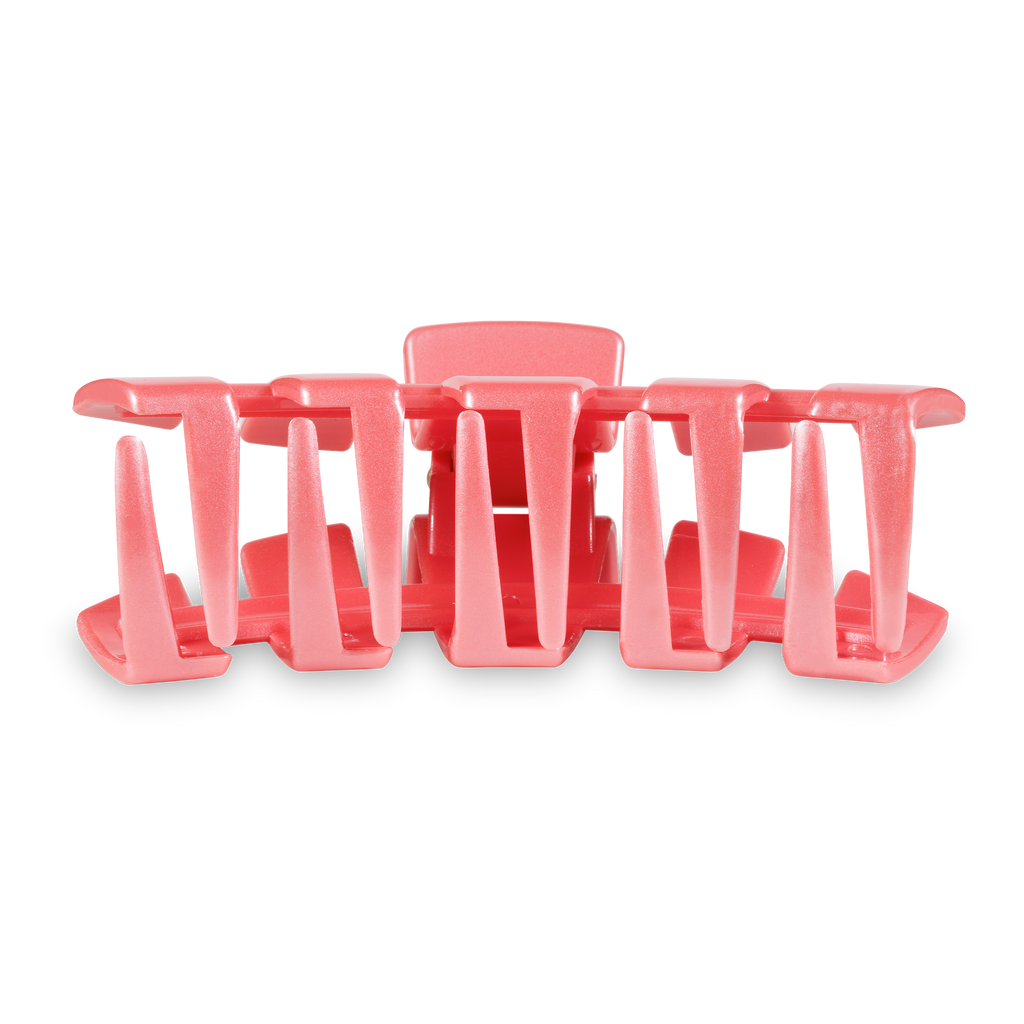 TELETIES - Classic Hair Clip | Large | Calming Coral