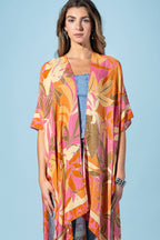 Coral Petals Viscose Kimono (OSFA)