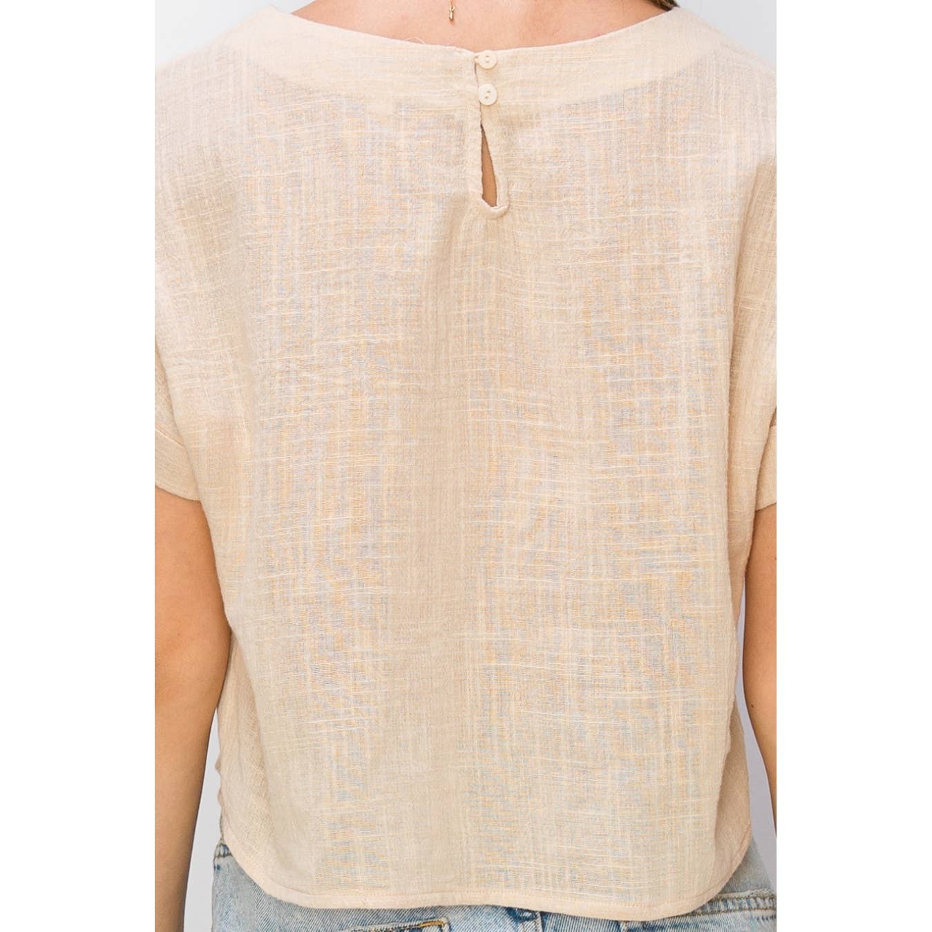 Classy And Cute Cuffed Short Sleeve Top (S-L)