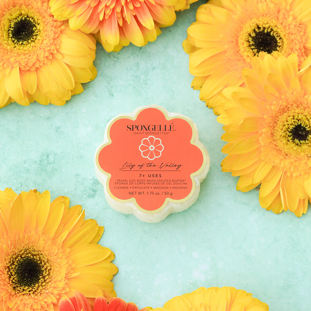 Spongellé - Lily of the Valley Daisy Spongette  | Soap Sponge | Soapy