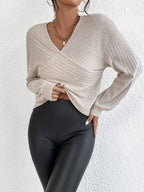 SALE! V-Neck Cross Loose Long Sleeves Blouse (S-2X)