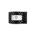 TELETIES - Flat Rectangle Hair Clip | Small | Jet Black Quilted