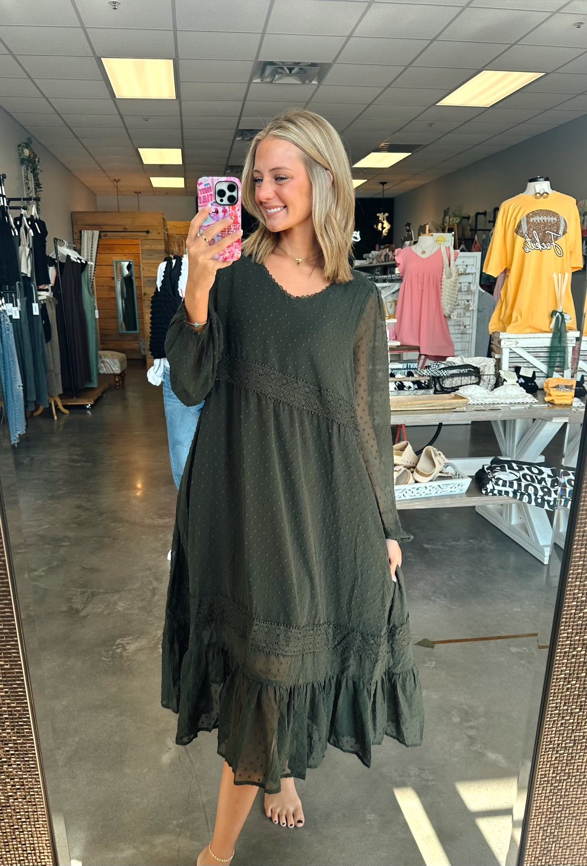 Swiss Dot Maxi Dress (S-XL)