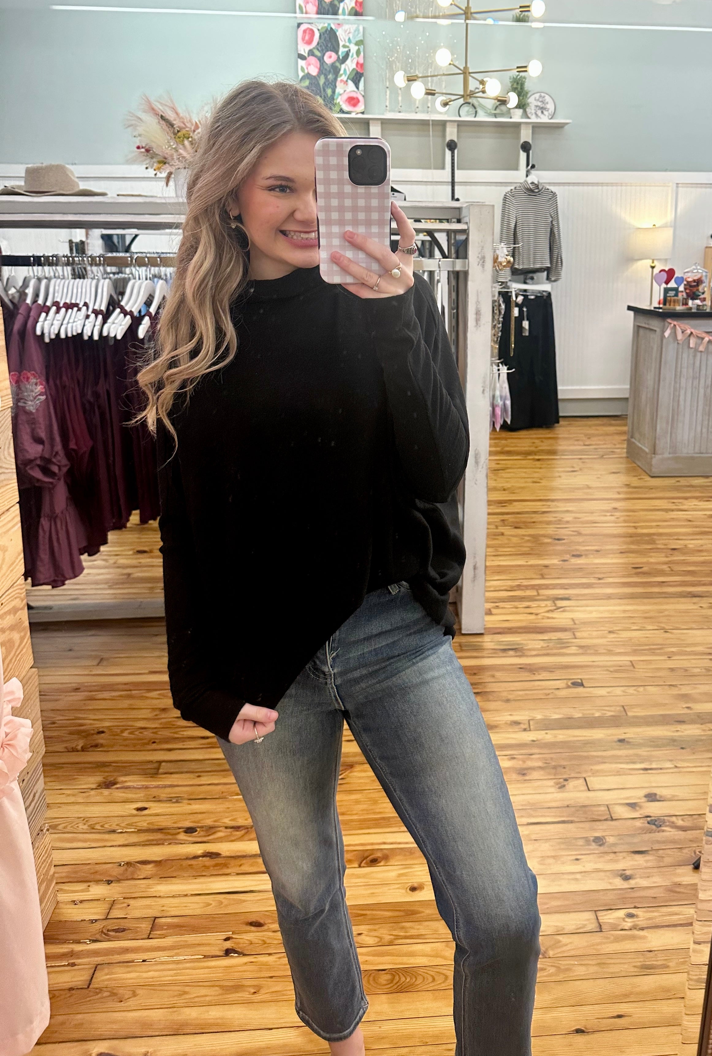 Draped Oversized Turtleneck Dolman Sleeve Top (S-L)