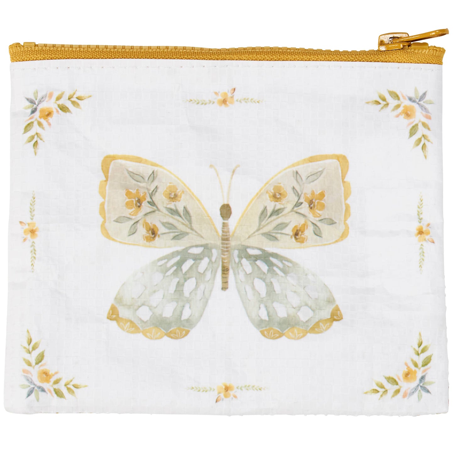 Yellow Butterfly Zipper Wallet