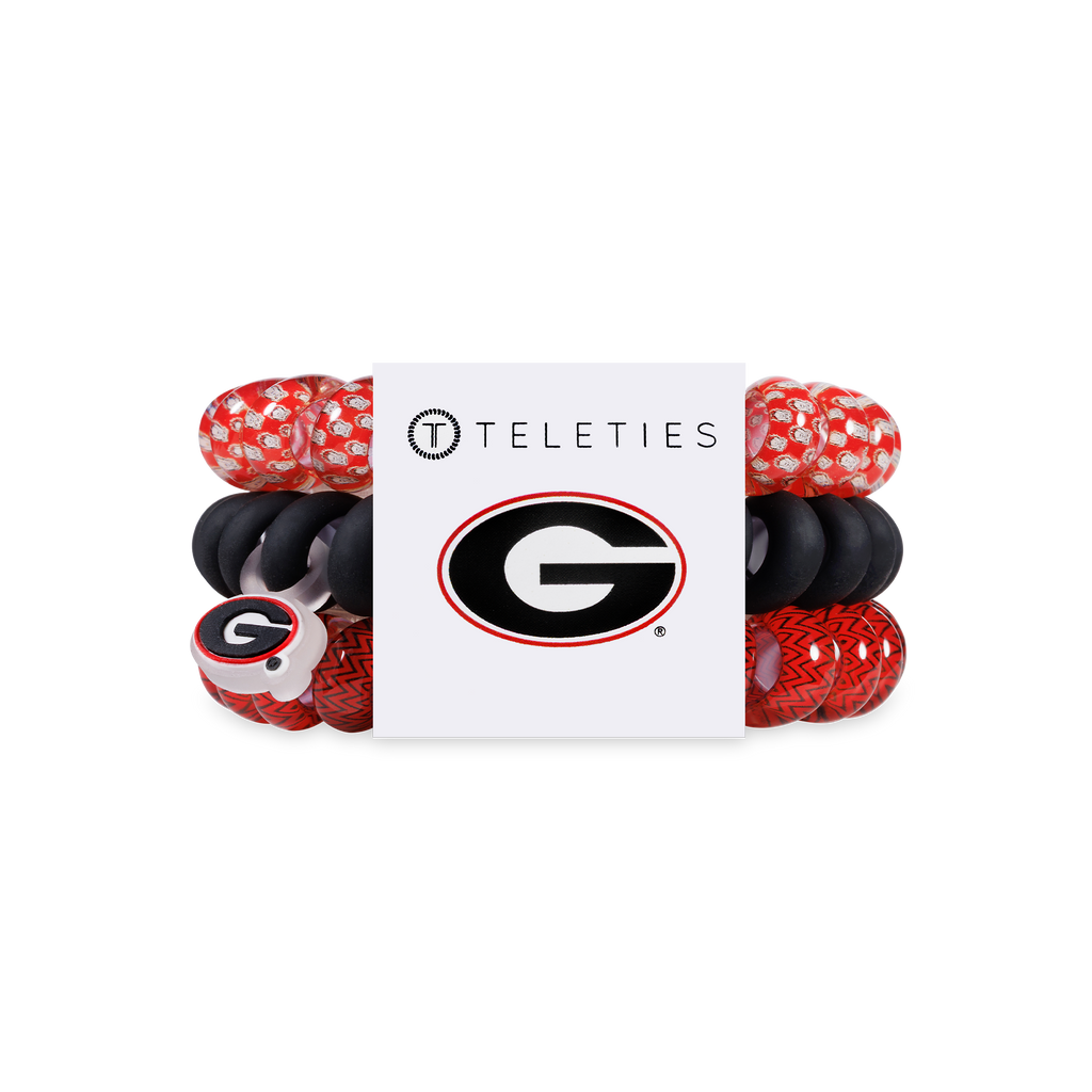 TELETIES - Spiral Hair Coils | Large | Go Dawgs! Hair Ties