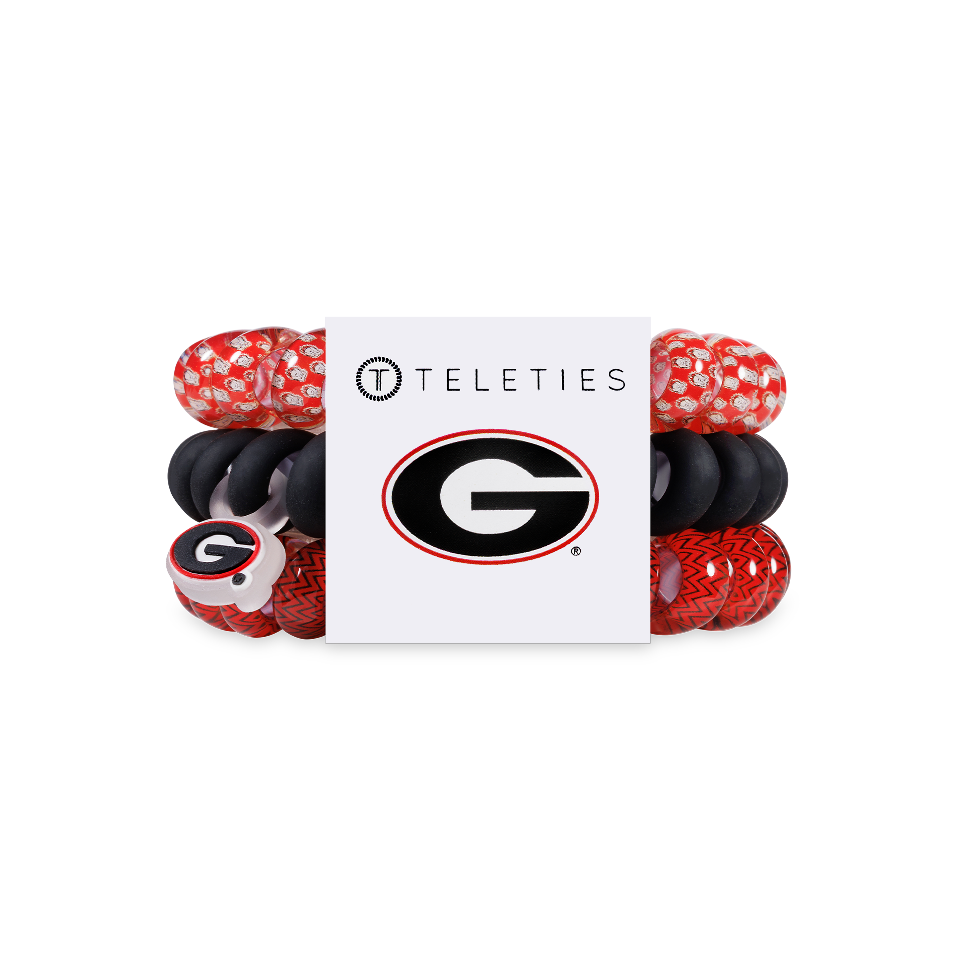 TELETIES - Spiral Hair Coils | Large | Go Dawgs! Hair Ties
