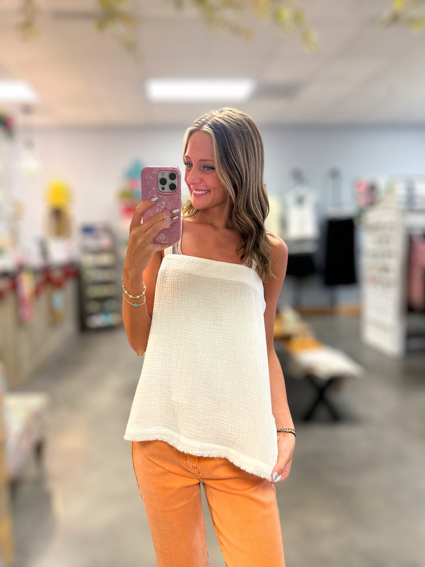 The Katie Washed Cotton Tank Top (S-XL)(2 Colors)