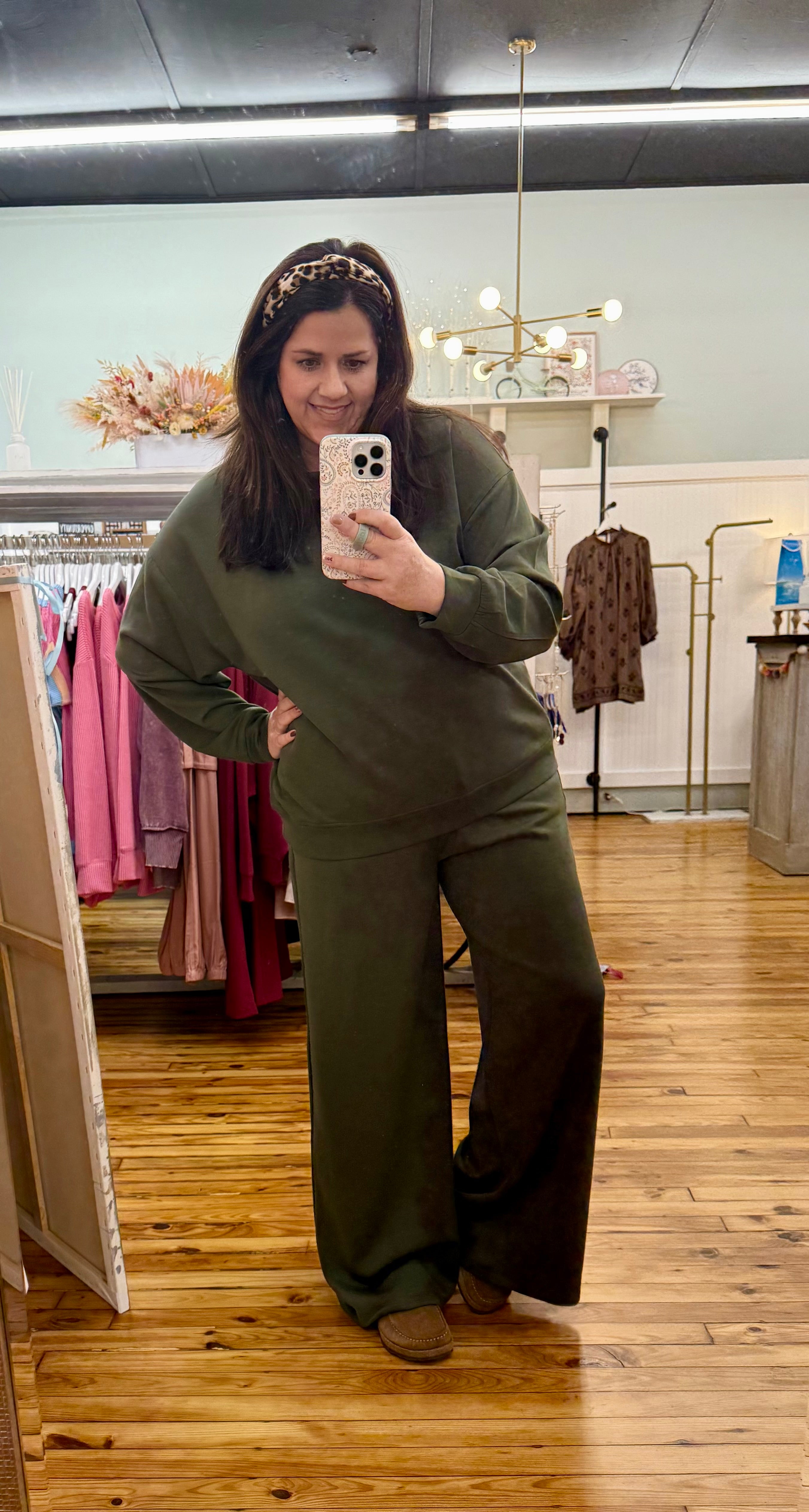 The Tracy Set (Plus)SCUBA CREWNECK PULLOVER & PANTS SET (1X-3X)(3 Colors)