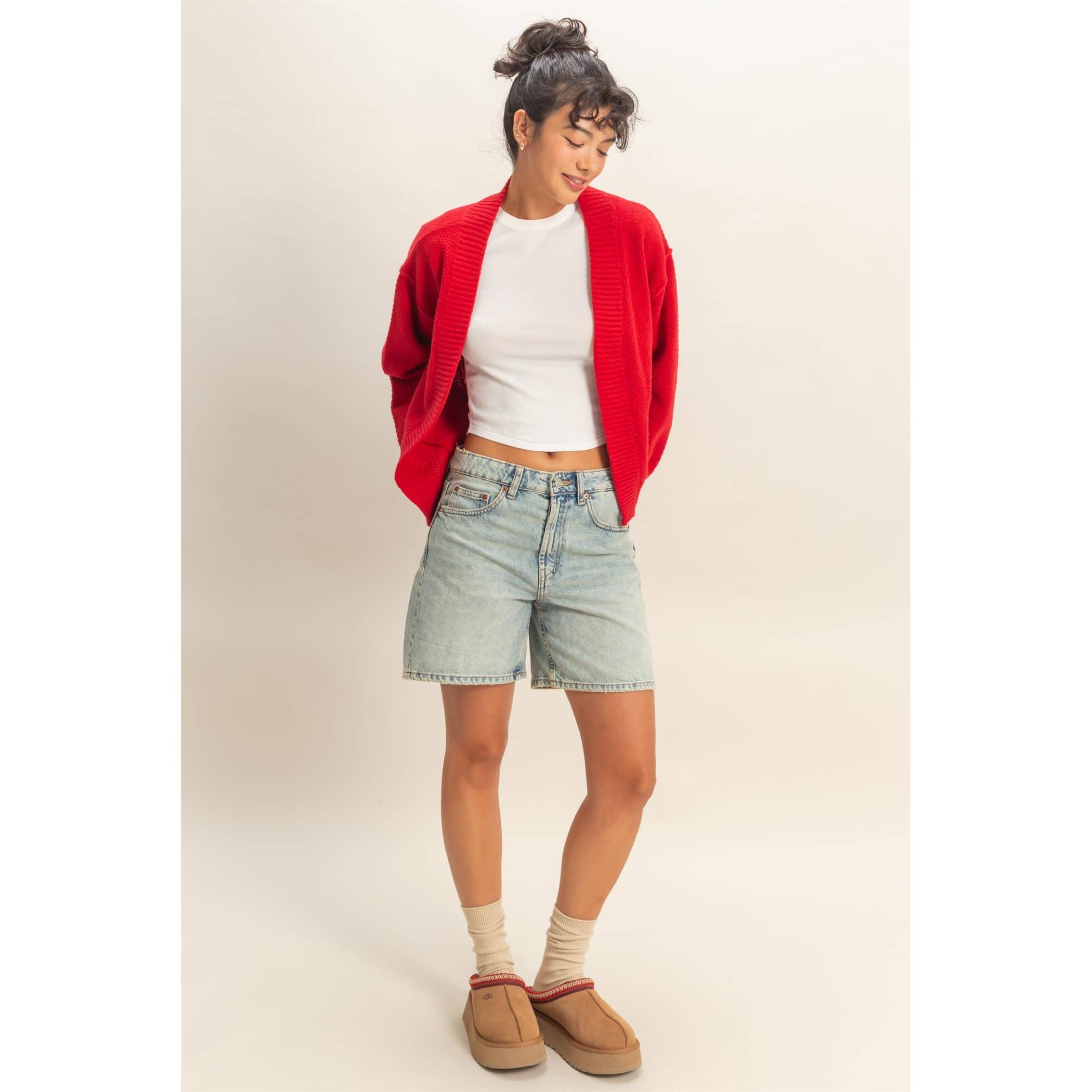 The Amy Oversized Textued Knit Cardigan Sweater (S-L)