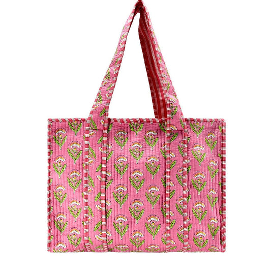 The Tracie Cotton Block Print Tote Bag
