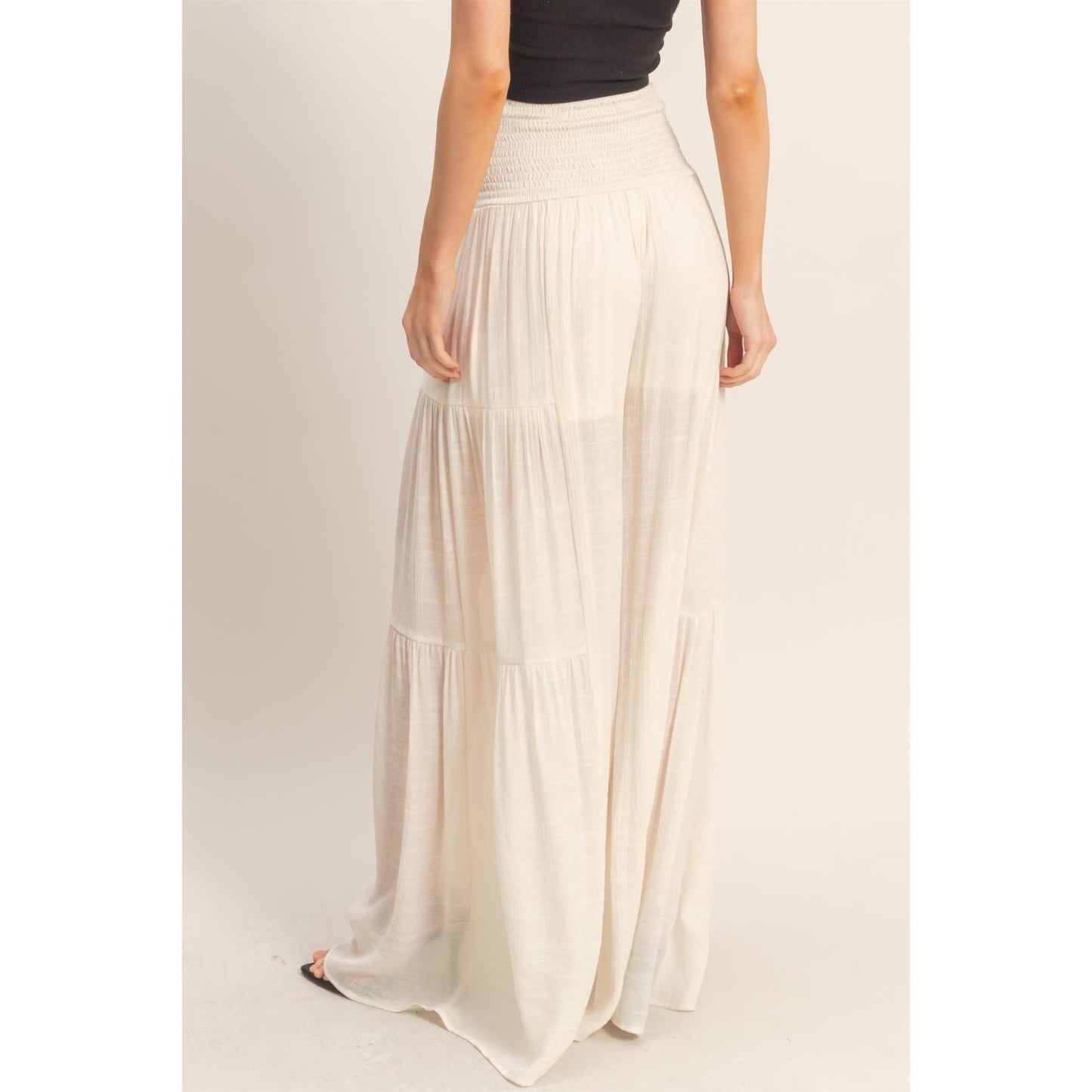 Smocked Waist Palazzo Pants (S-L)