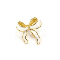 GOLD ENAMEL BOW EARRINGS