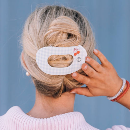 🍒TELETIES - Flat Round Hair Clip | Large | Basket of Cherries