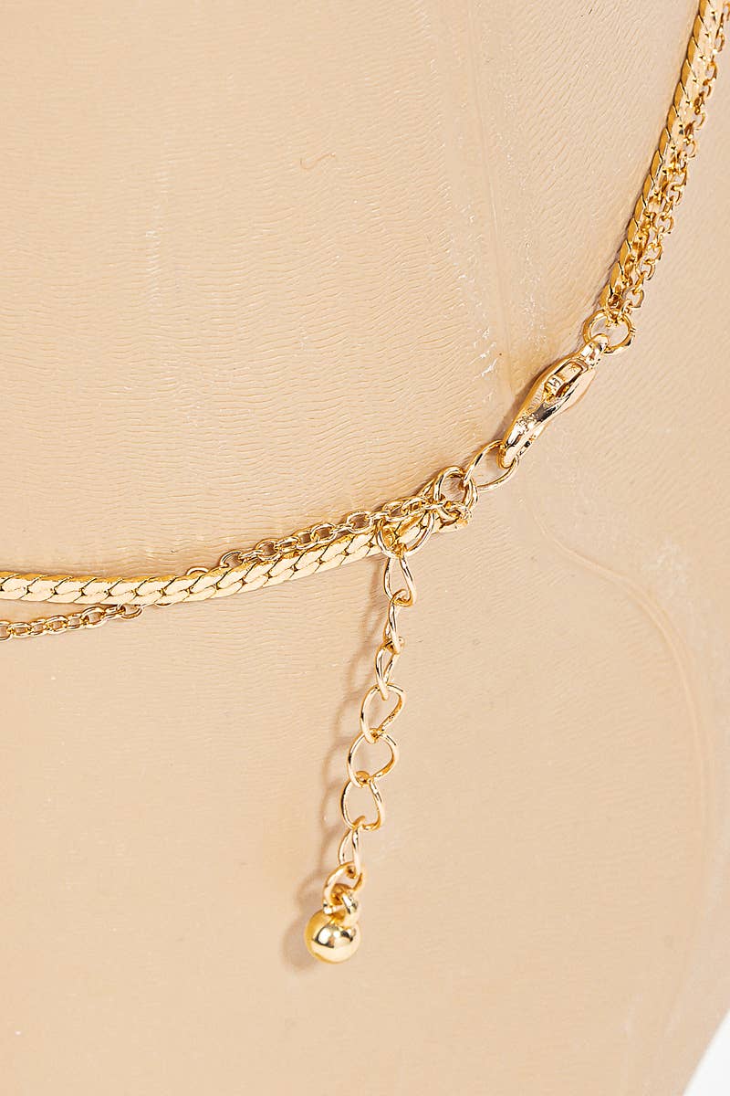 Layered Bead Snake Chain Anklet (3 Color Options)