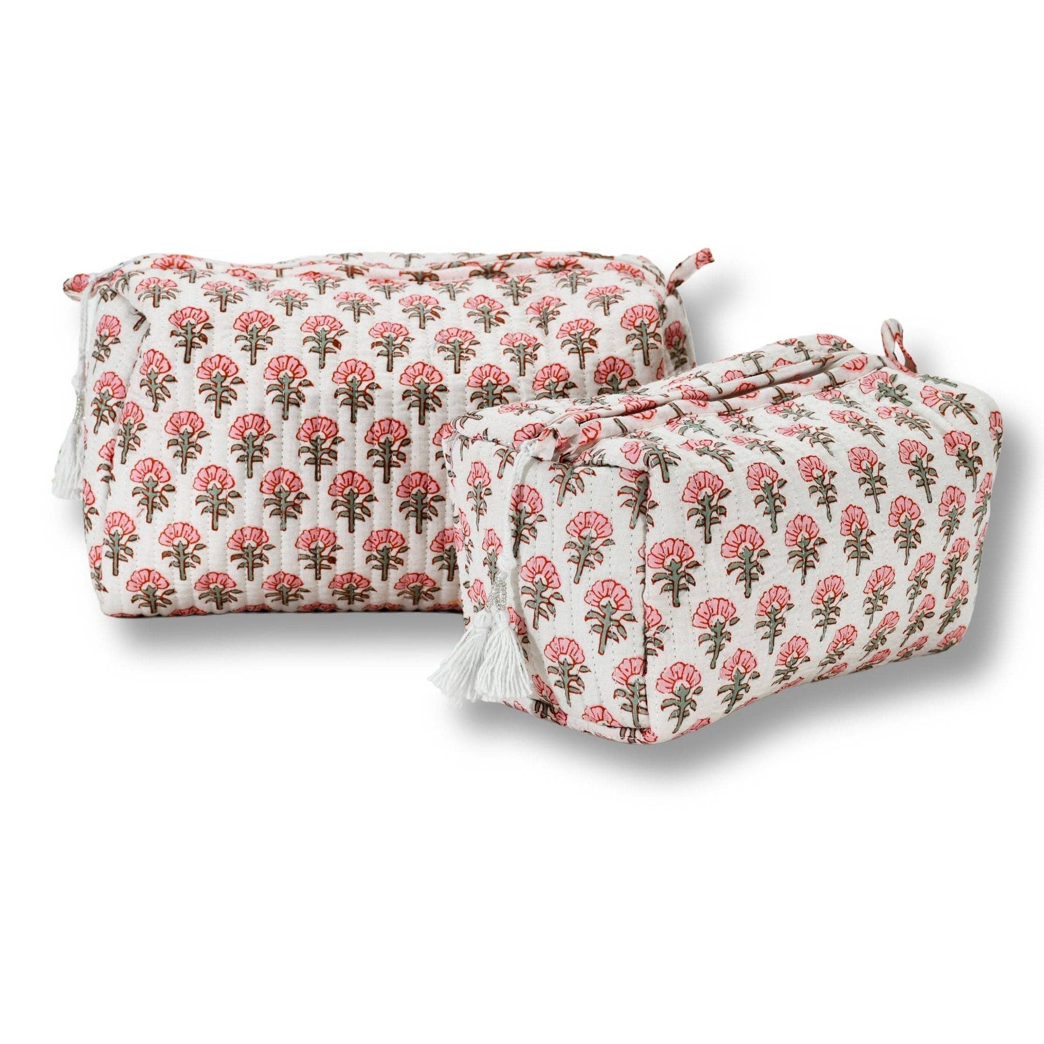 Cotton Block Print Pouch Set