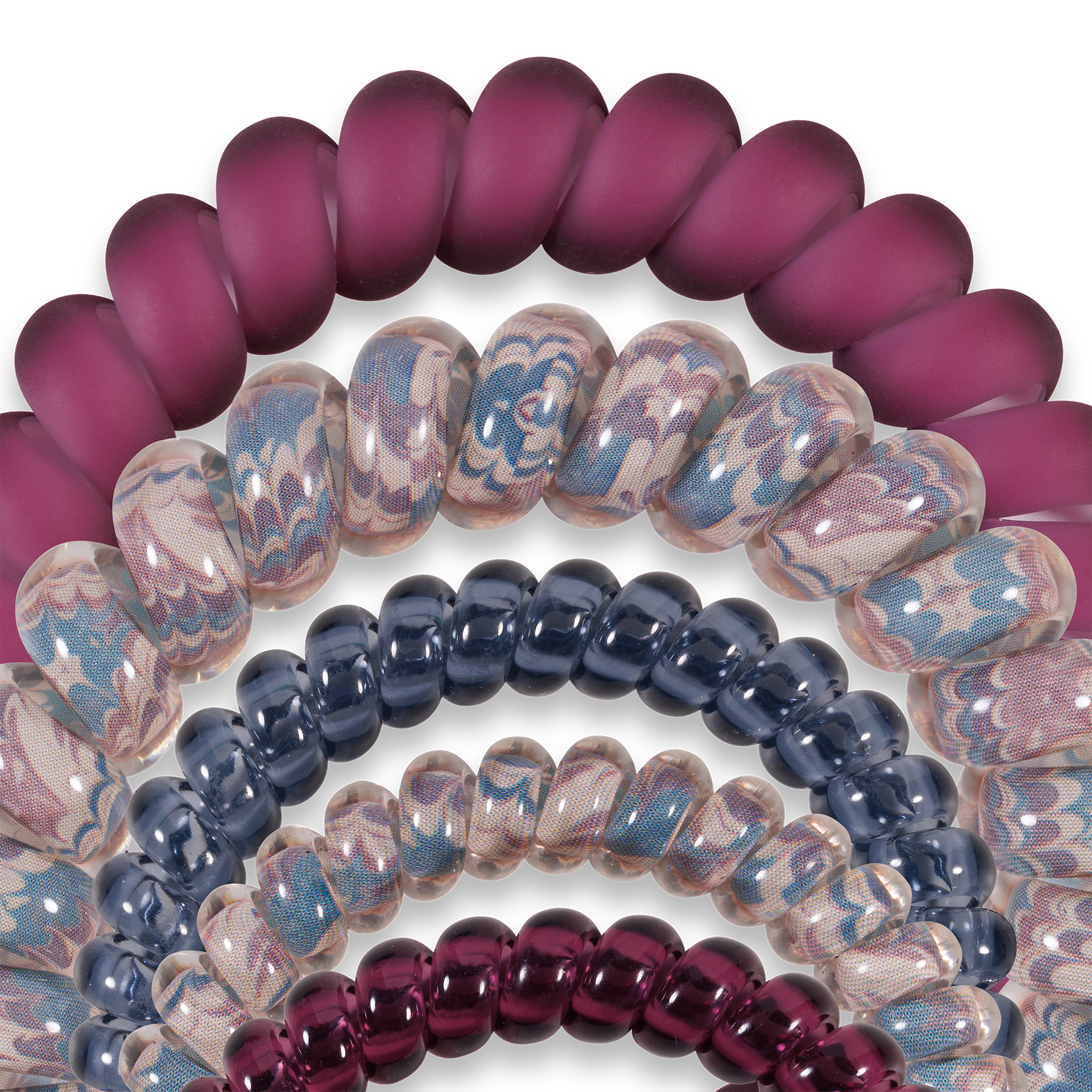 TELETIES - Spiral Hair Coils | Mix Pack | Purple Haze Hair Ties