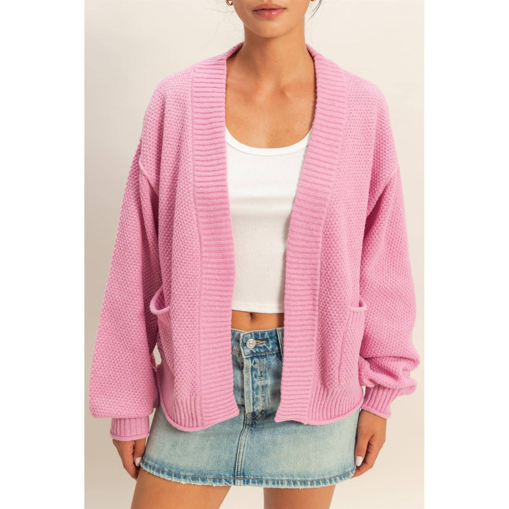 The Amy Oversized Textued Knit Cardigan Sweater (S-L)