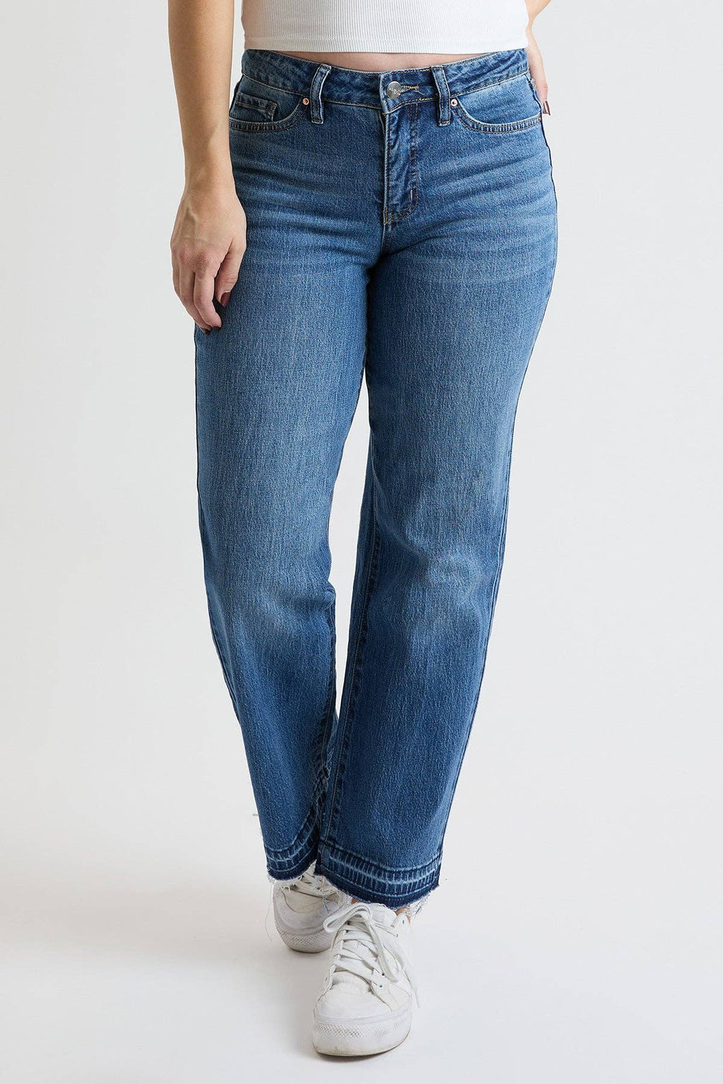 High Rise Wide Leg Jeans with Raw Hem (Women’s sizes 4-14)