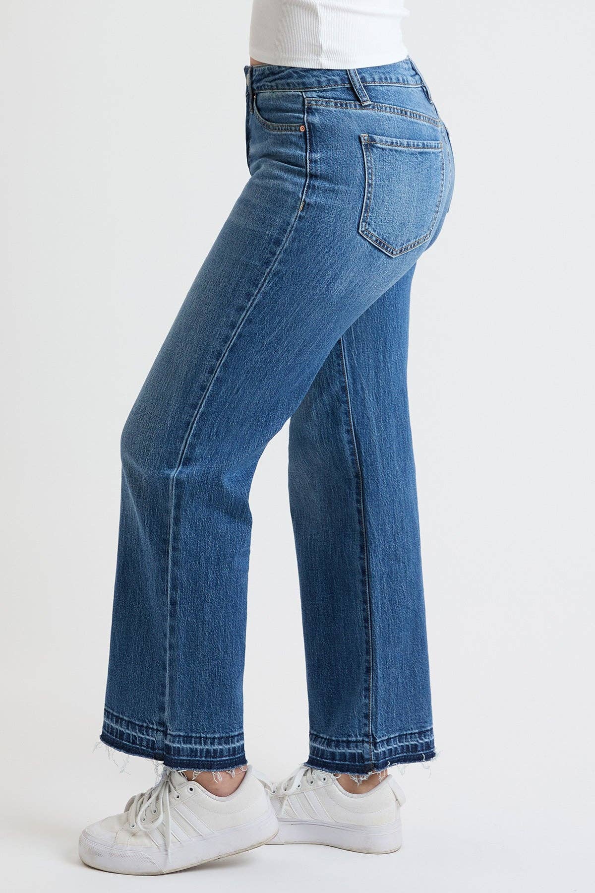 High Rise Wide Leg Jeans with Raw Hem (Women’s sizes 4-14)