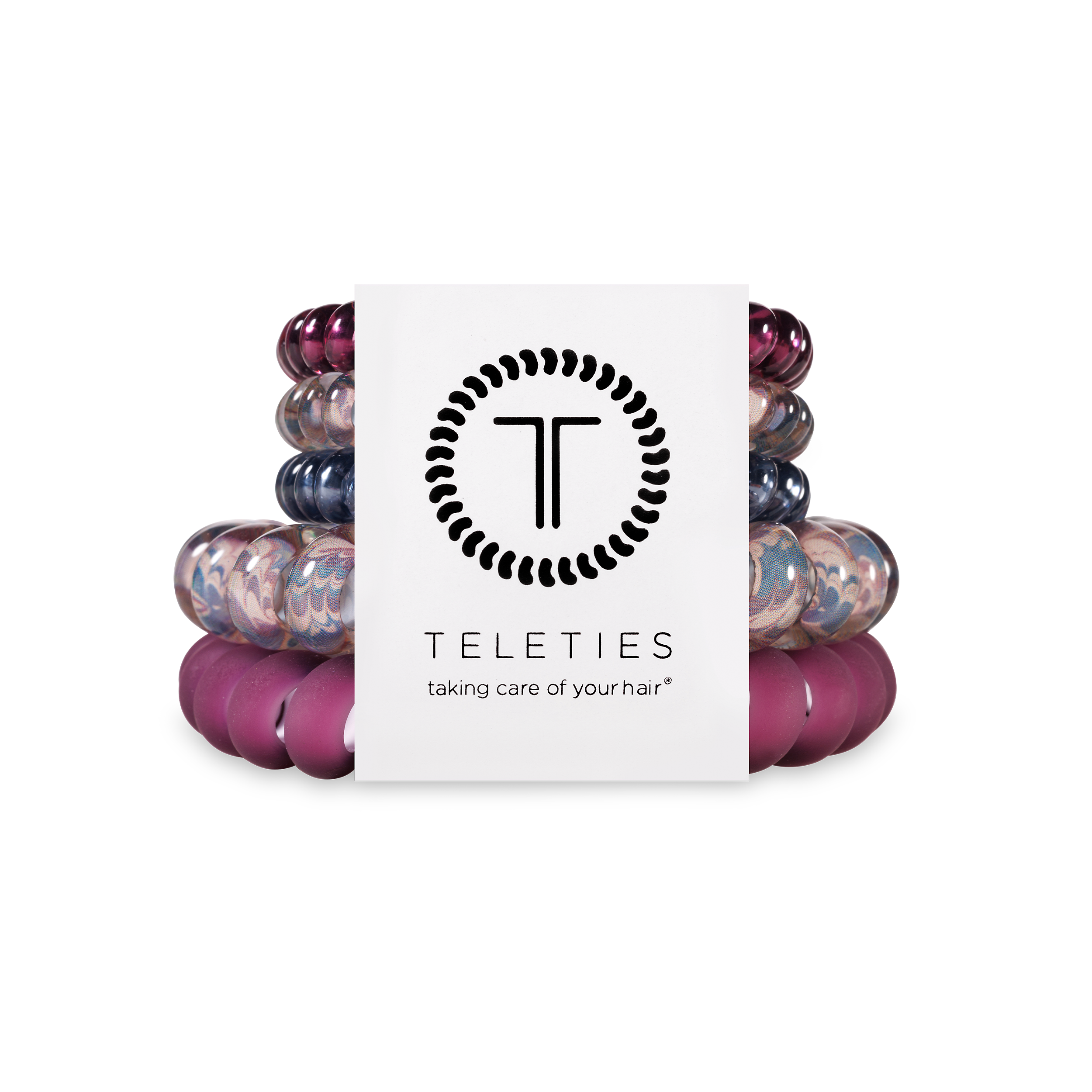 TELETIES - Spiral Hair Coils | Mix Pack | Purple Haze Hair Ties
