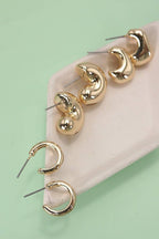 BUBBLE HOOP HUGGIE TRIO EARRINGS