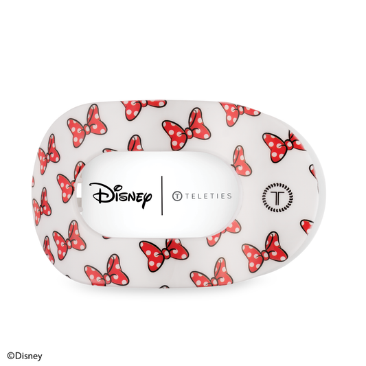 TELETIES - Flat Round Hair Clip | Large | Minnie Mouse Loves Her Bows!