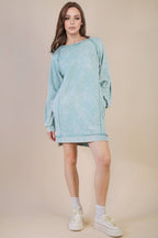 The Lindie Mineral Washed Casual Mini Dress (S-L)(2 Colors)