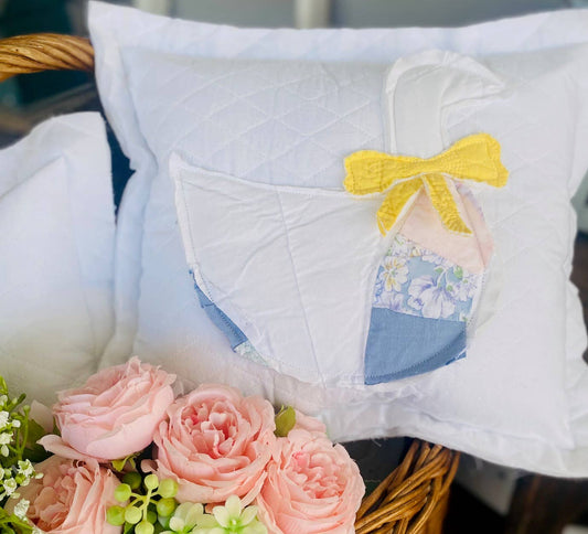 Goose Pillow Upcycled Vintage Quilt Cottage decor