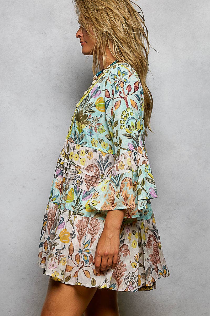 V-neck Woven Dress (S-L)(RUNS BIG)