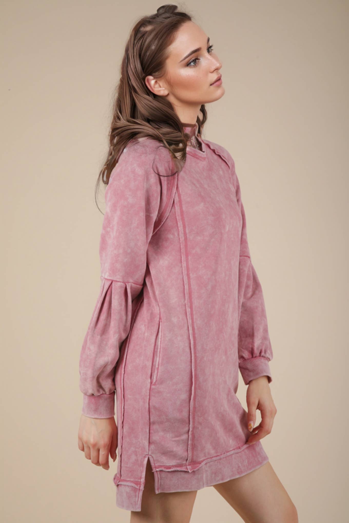 The Lindie Mineral Washed Casual Mini Dress (S-L)(2 Colors)