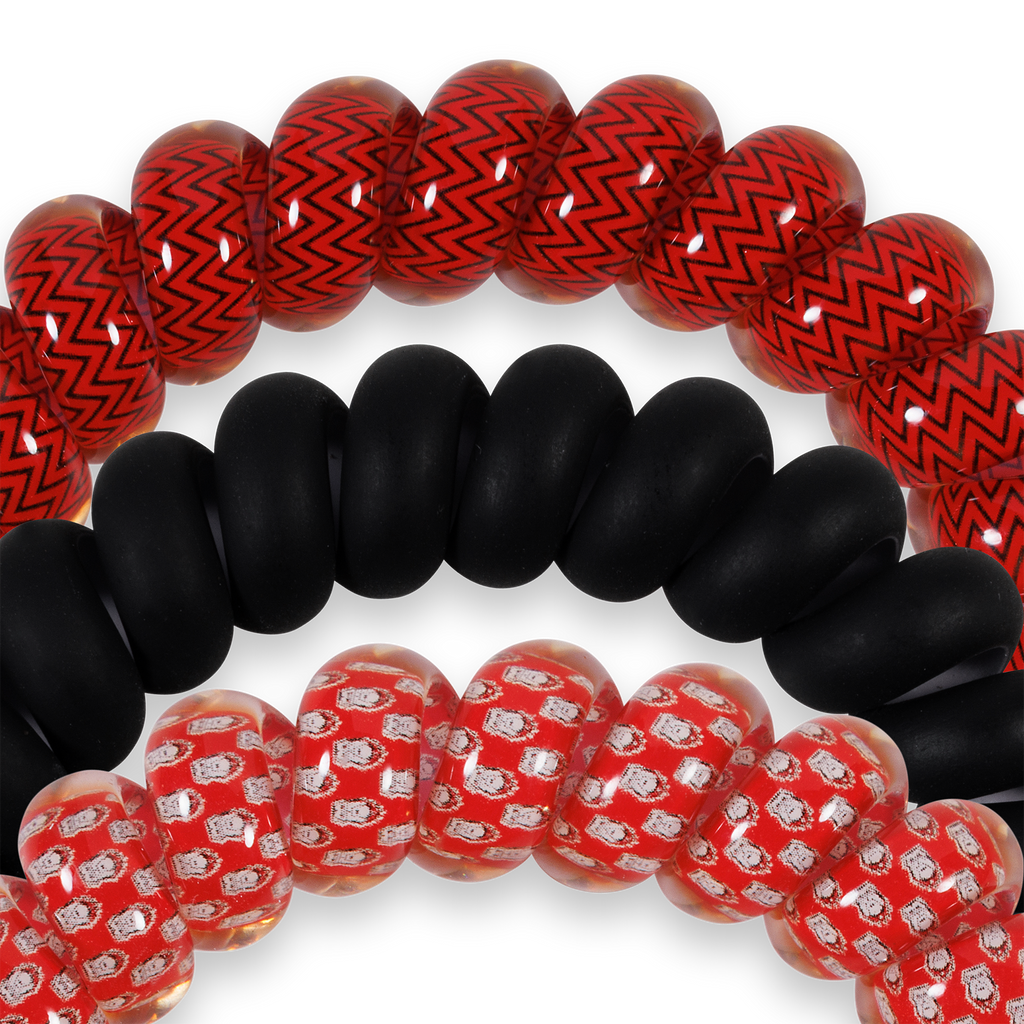 TELETIES - Spiral Hair Coils | Large | Go Dawgs! Hair Ties