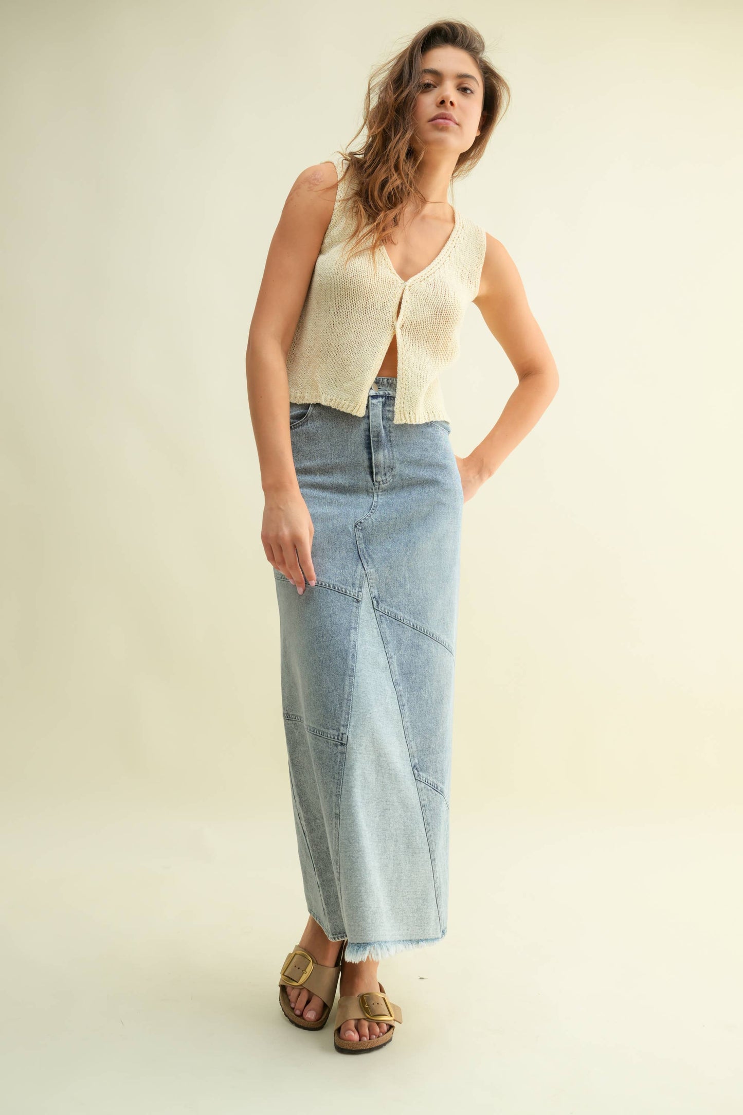 The Malloree Maxi Denim Skirt (S-L)