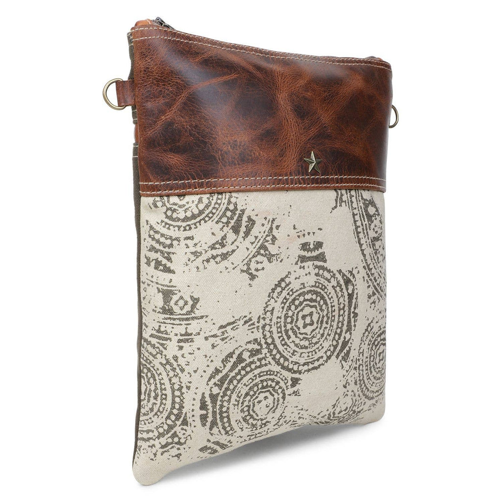 Sixtease Bags USA - Canvas  Leather Women's Crossbody - Dun/Raw Umber Bag