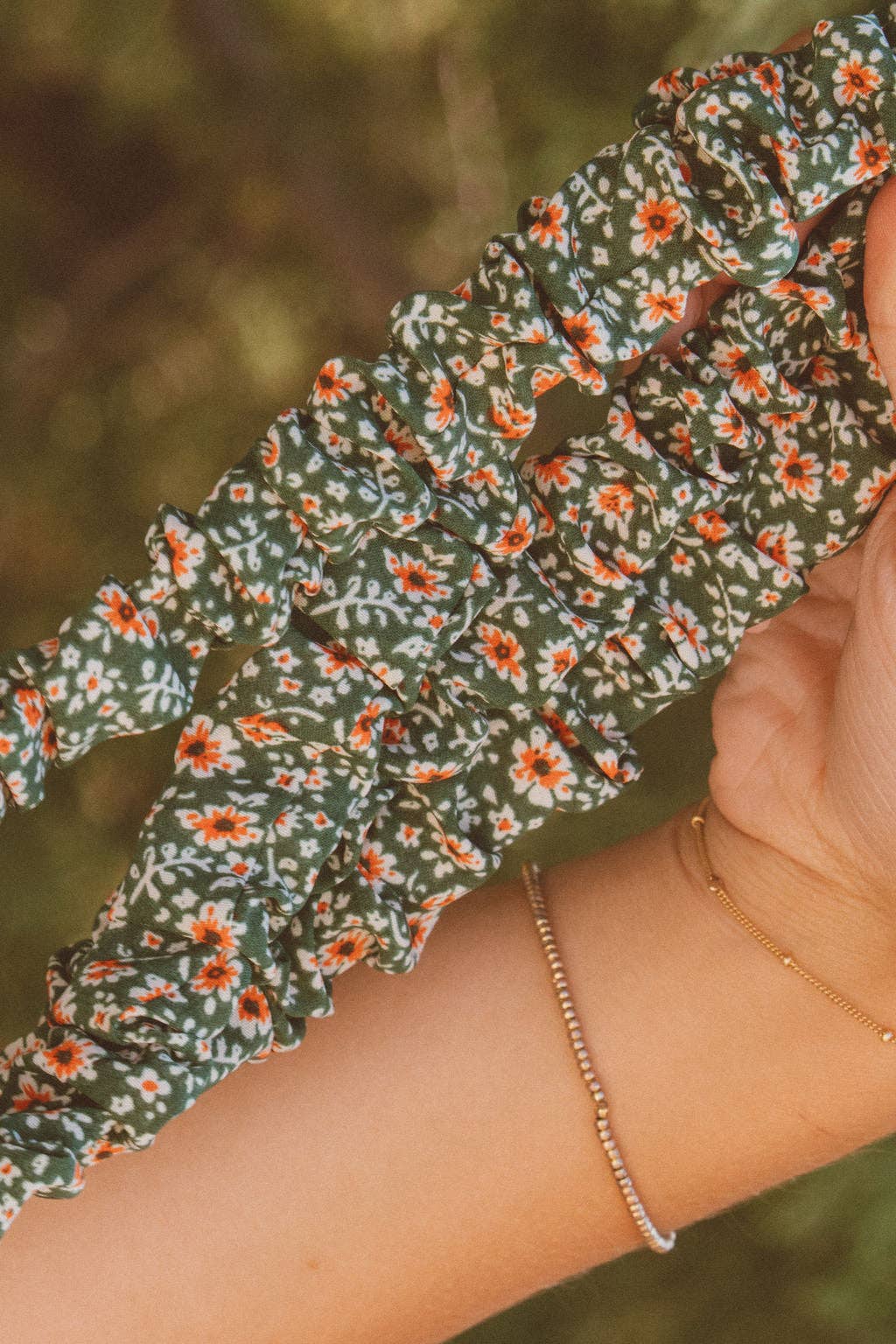 Green Floral Lanyard