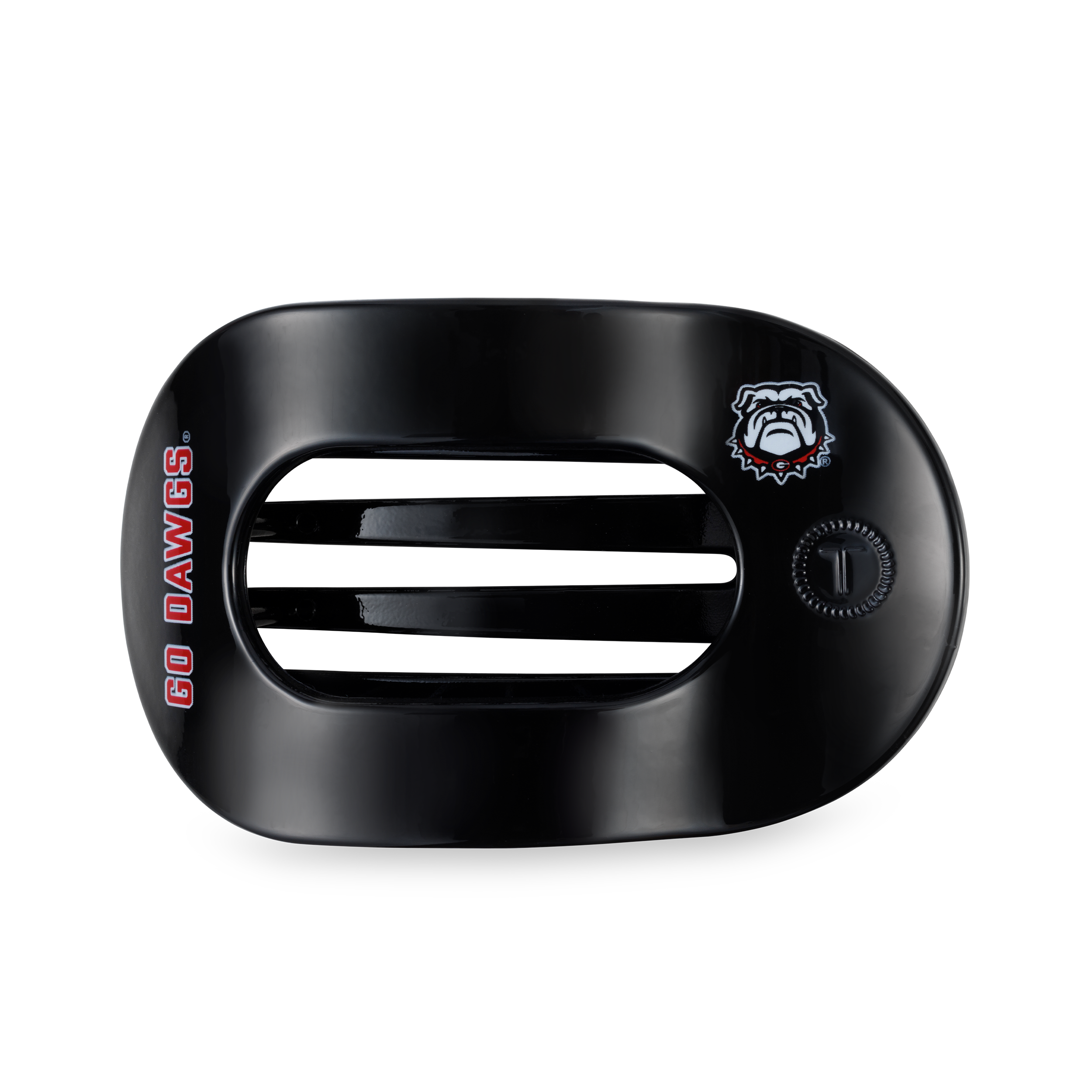TELETIES - Flat Round Hair Clip | Large | Go Dawgs!
