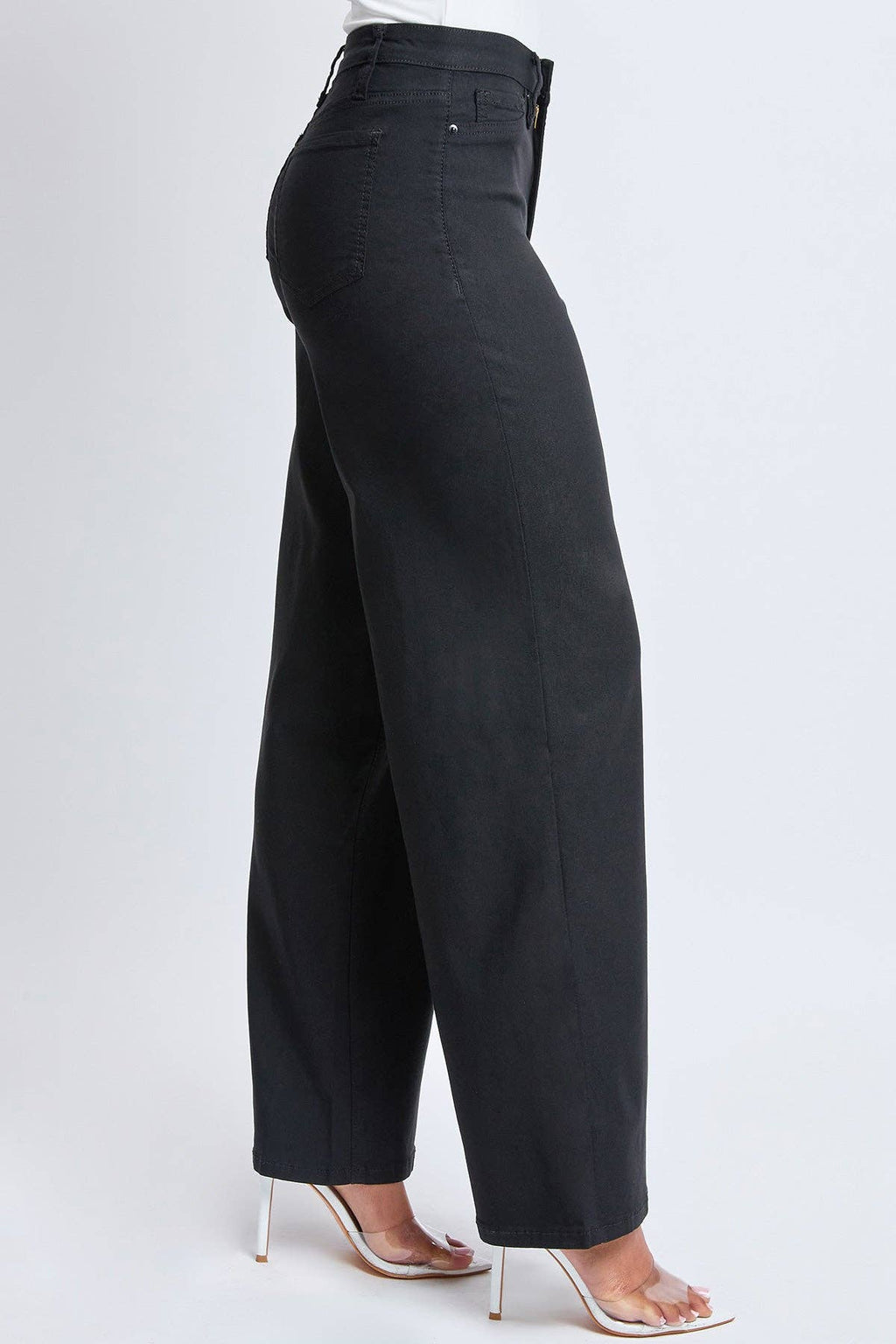 Black Hyperstretch High Rise Wide Leg Pants (S-XL)