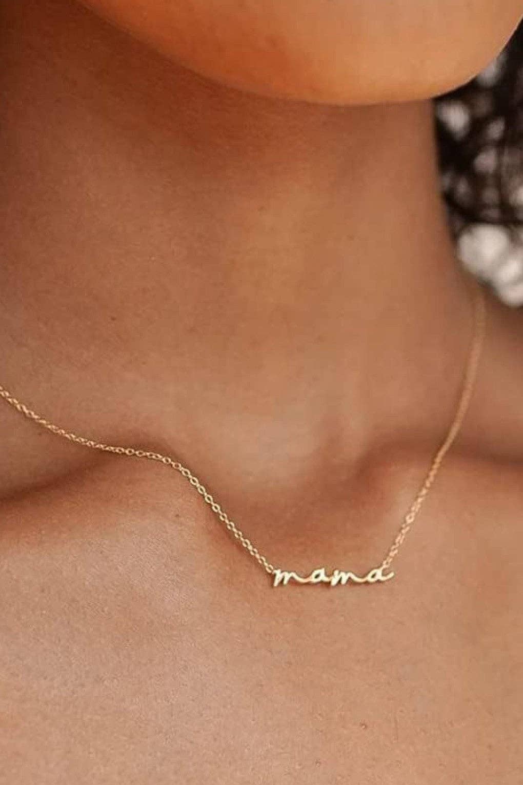 “Mama” 18K Gold Plated Waterproof Stainless Steel Chain Necklace