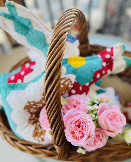 SALE!!! Vintage Fabric Easter Bunny made from upcycled quilts