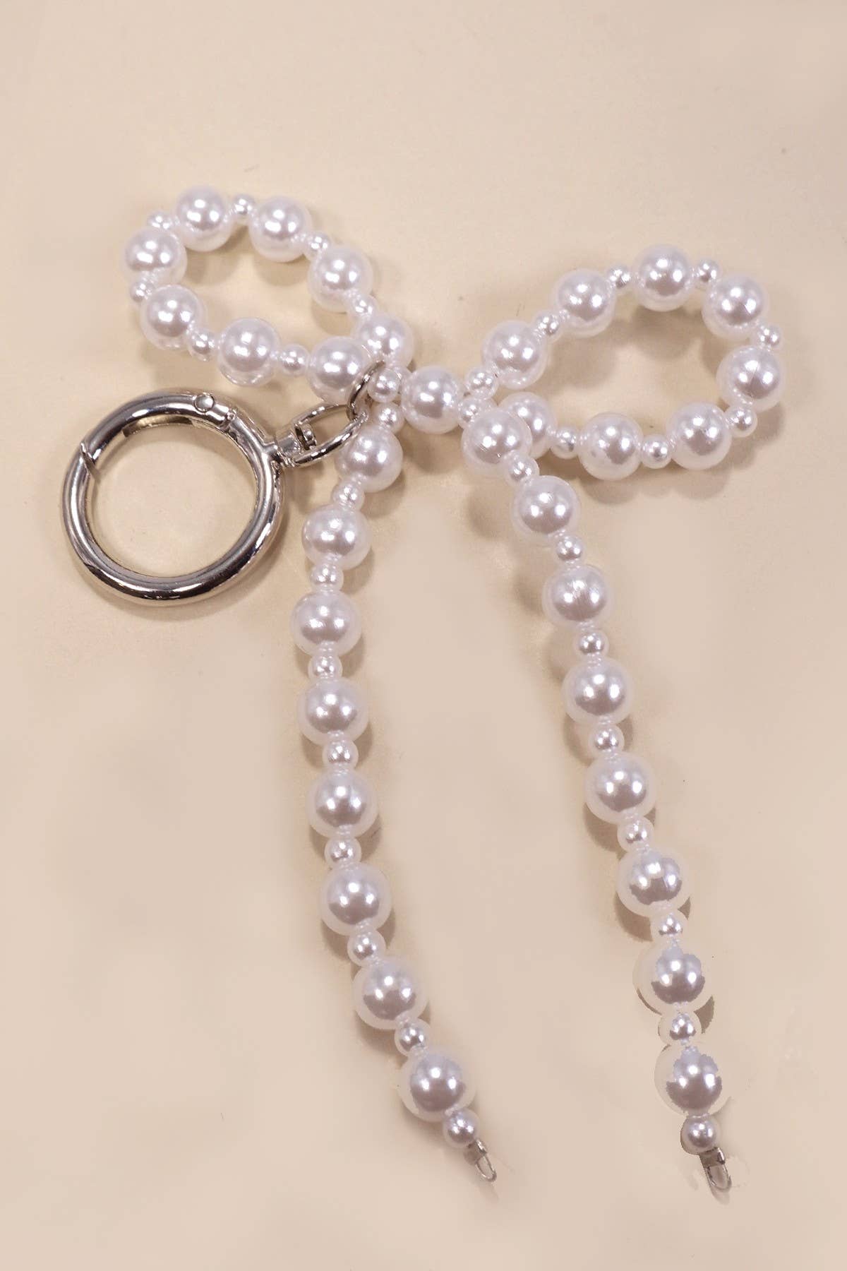 PEARL BOW KEYCHAIN BAG CHARM