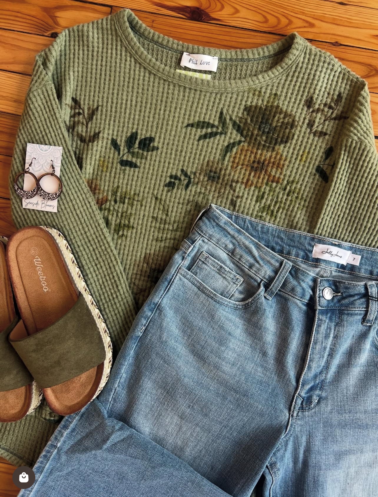 Flower print long sleeve top (S-L)