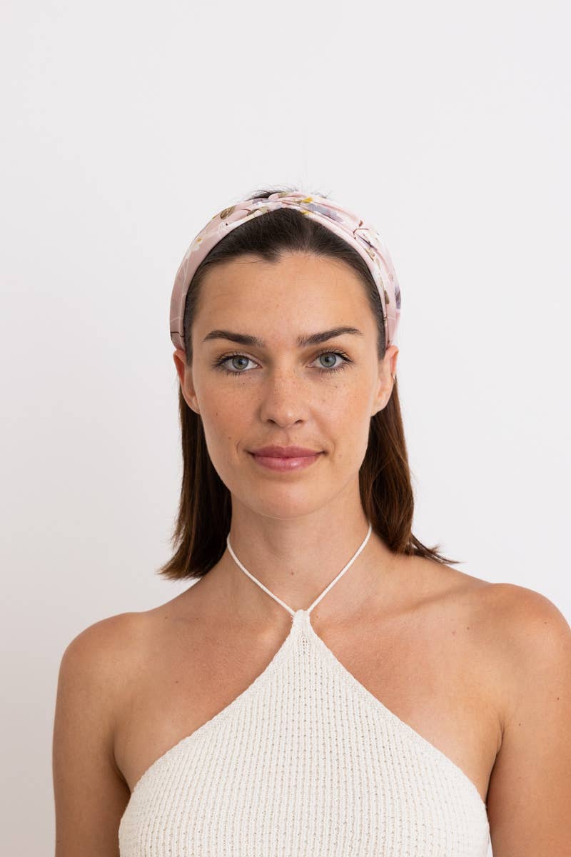 Blush Satin Floral Headband