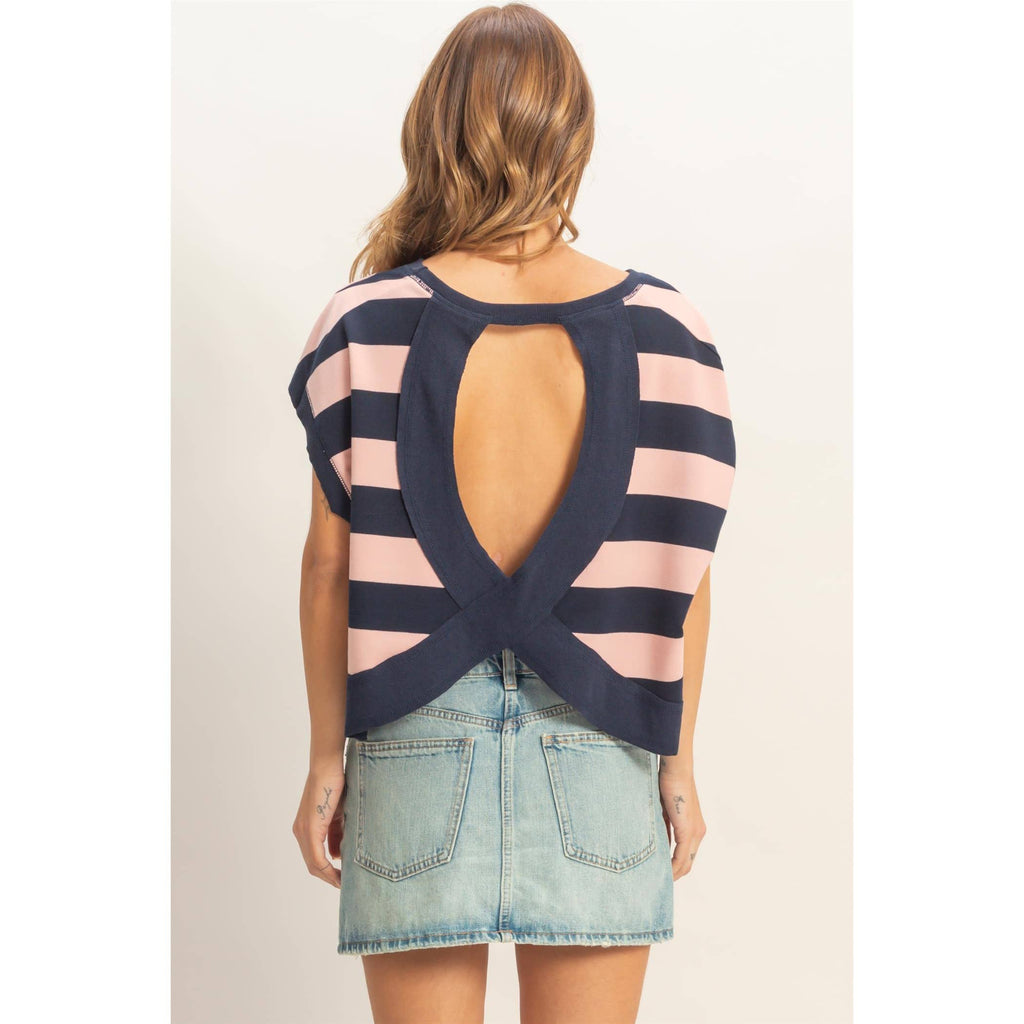 Striped Crew Neck Top (S-L)
