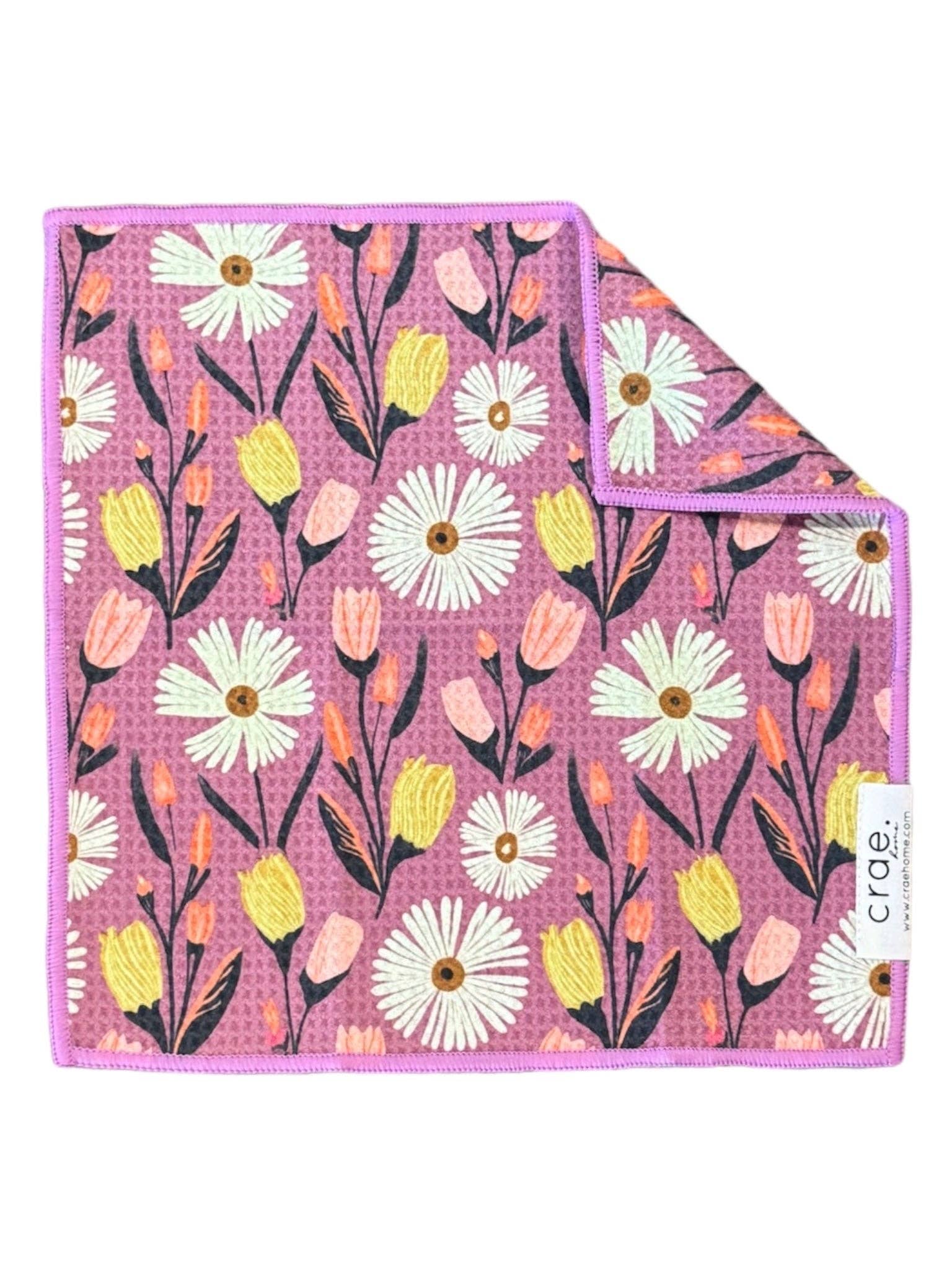 Crae.Home - Wings/Flower Farm: Double Sided-Dish Towel/Dish Cloth Set